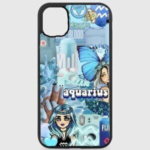 Blue Aquarius Zodiac Sign Phone Case